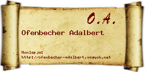 Ofenbecher Adalbert névjegykártya